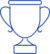 a blue drawn graphic of a simple trophy